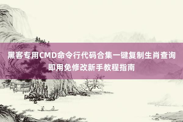 黑客专用CMD命令行代码合集一键复制生肖查询即用免修改新手教程指南